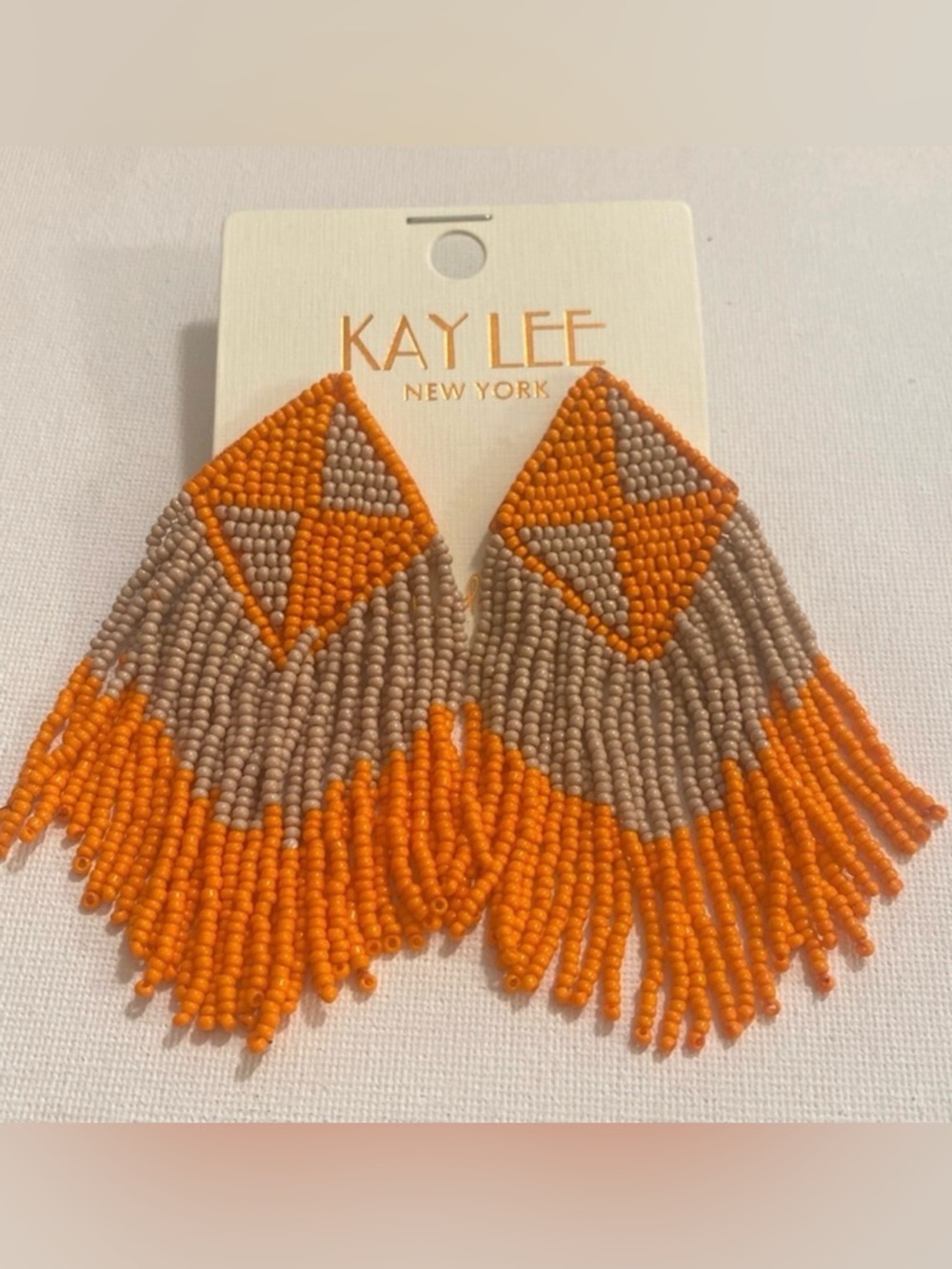 Kay Lee Beaded Fringe Earrings NWT